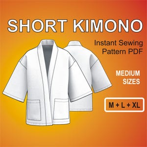 Oversized Short Kimono Style Digital Sewing Pattern PDF Oversized Jacket for men Medium Sizes M + L + XL