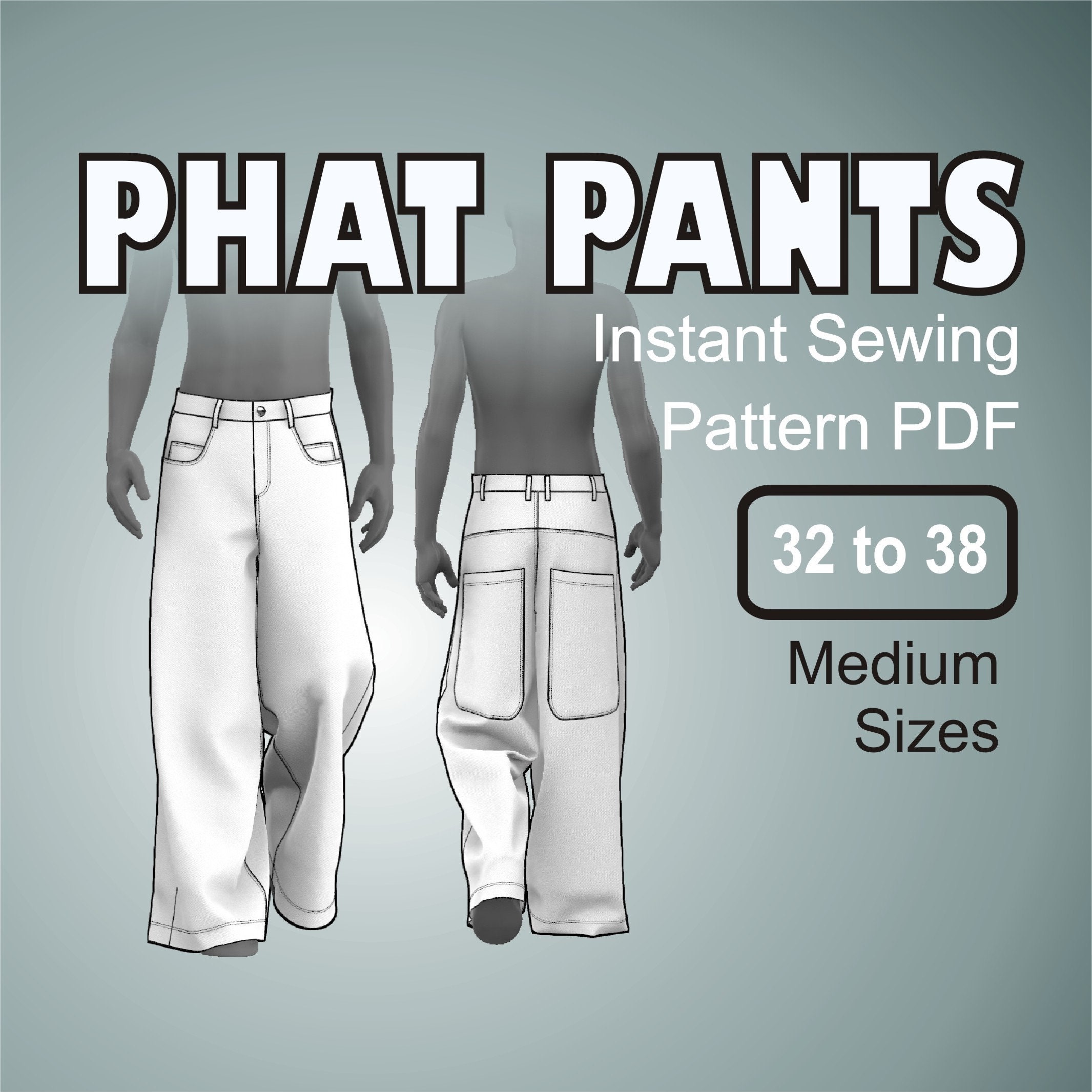 Phat Pants Wide Leg Rave Pants Oversized Skater Baggy Jeans