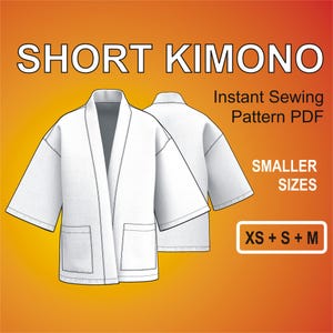 Oversized Short Kimono Style Digital PDF Sewing Pattern Oversized Jacket for men Smaller Sizes XS + S + M