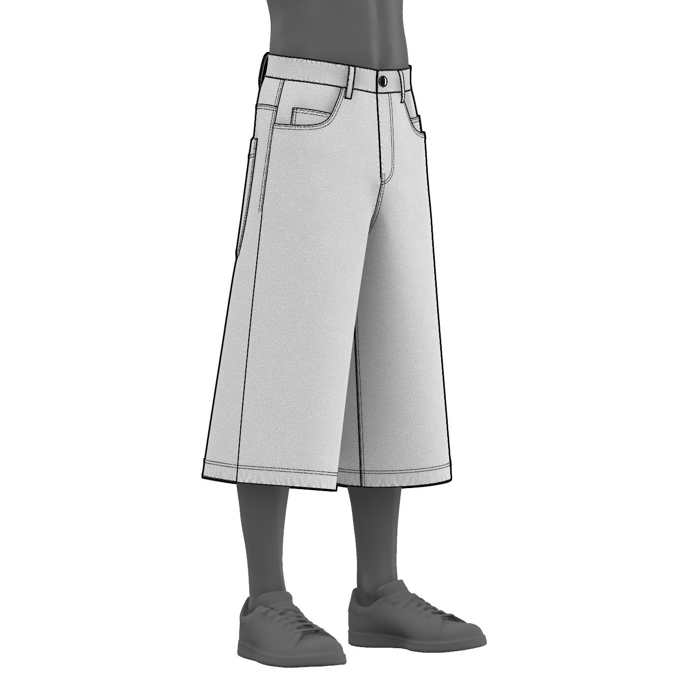 【SATIIIZ】Pino Washed Banding Bermuda Pants Mys Belt Bermuda Pants - satiiiz