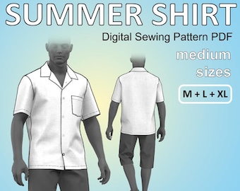Casual Summertime Camp Shirt for Men With Short Sleeves and a One