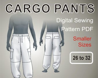 男性用パンツの PDF 縫製パターン | サイズ 48 / 50 / 52 (RU