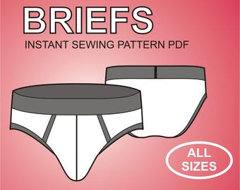 DIY briefs for men, Undies, Underwear, Digital Sewing Pattern PDF for printing at home - All Sizes Bundle