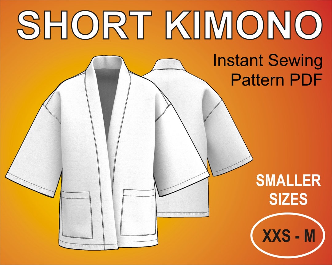 Oversized Short Kimono Style Instant PDF Sewing Pattern Oversized