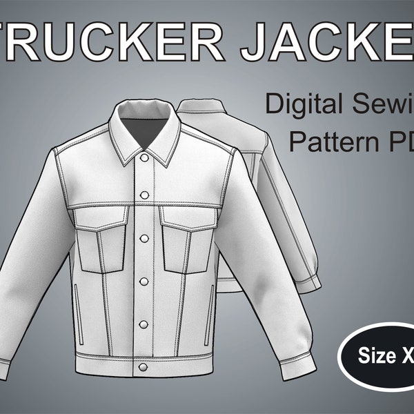 Mens Trucker Jacket Sewing Pattern Etsy