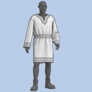 Viking Tunic medieval ancient robe PDF Sewing Pattern Sizes XS S M zdjęcie 2