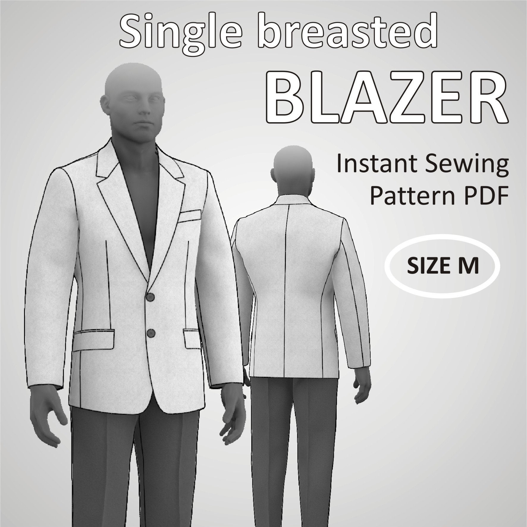 Size M (US40) Mens Blazer Classic Suit Jacket for Men With Size M (US40) Mens Blazer Classic Suit Jacket for Men With