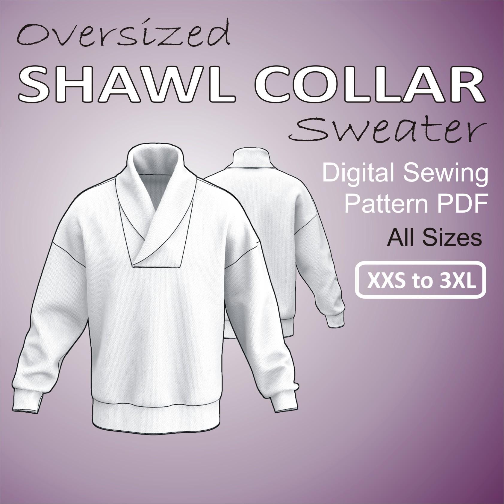 さらに100円引き◆MMLG◆SHAWL COLLAR SWEAT JUMPER Oversized Shawl Collar Sweater - Wrap Collar Sweater - Easy