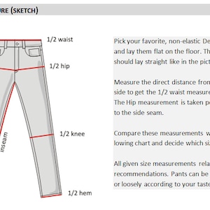 Men's Jeans Denim Pants Digital Sewing Pattern PDF Medium Sizes Bundle ...