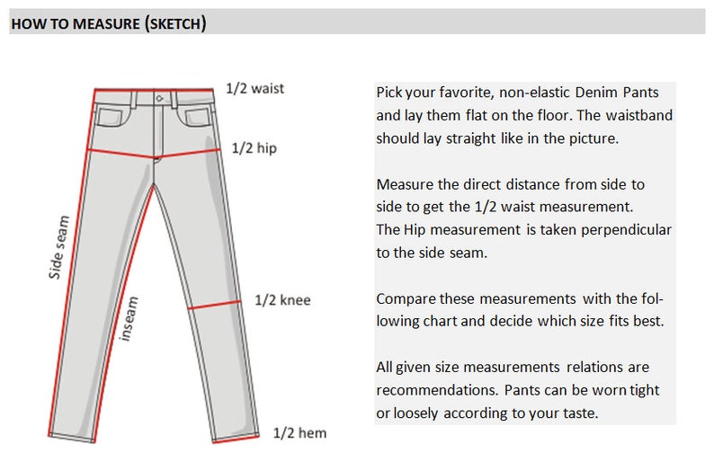 Men's Jeans Denim Pants Digital Sewing Pattern PDF Medium - Etsy