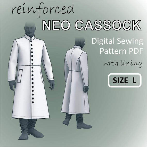 nonnative SCHOLAR COAT Pliantex® Size L - Neo Cassock Coat for Men - Priest Style / Sherwani