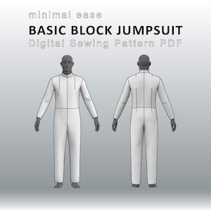 Basic Block Jumpsuit - Drafting Resource - Overall Sloper for men - Digital Sewing Pattern PDF - ASTM Sizes 34 to 52