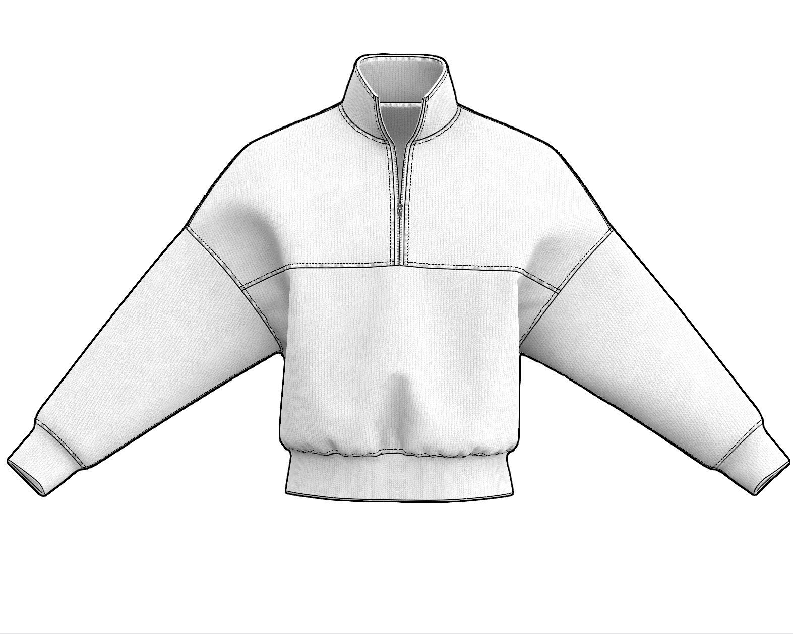 Oversized Half Zipper Sweater for Men - Easy Sewing Pattern