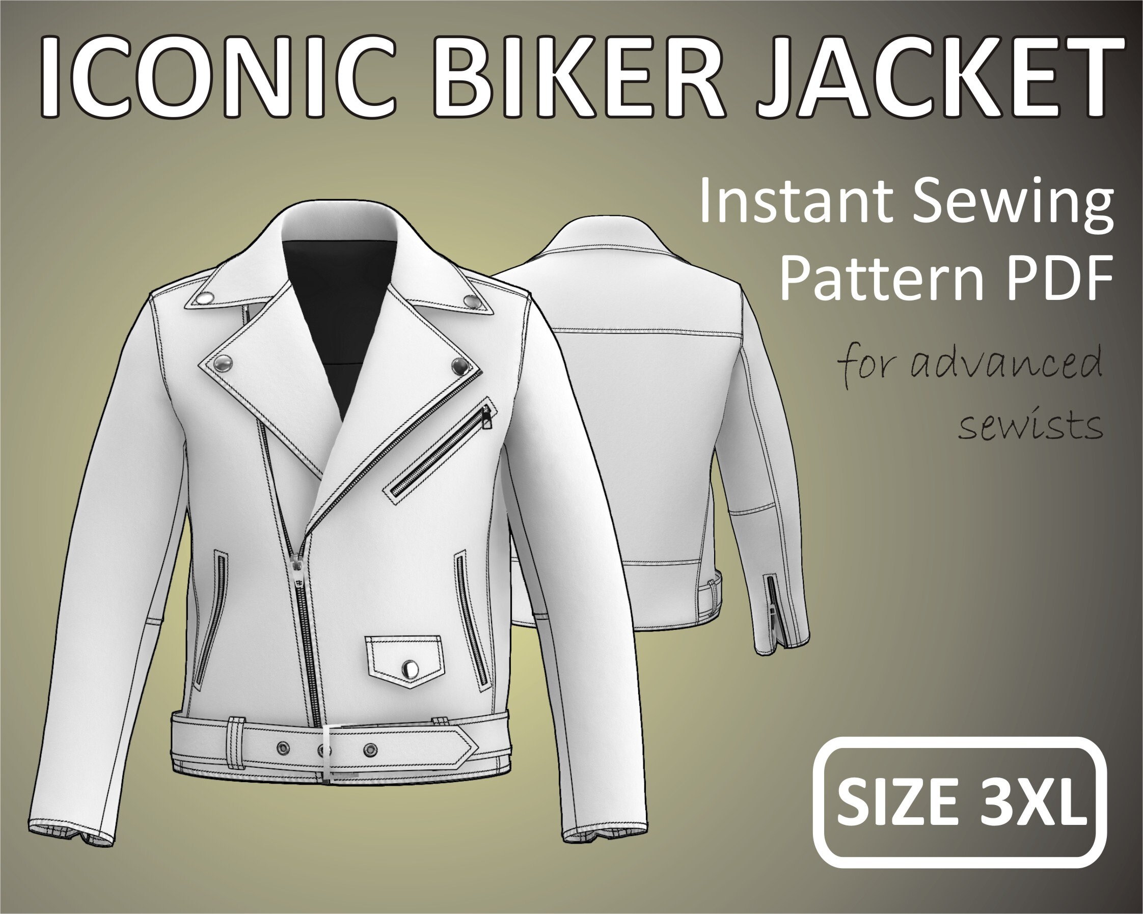 Size 3XL Iconic Biker Jacket for Men Double Rider Motorcycle