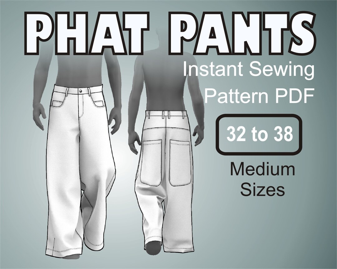 Phat Pants Wide Leg Rave Pants Oversized Skater Baggy Jeans Digital ...