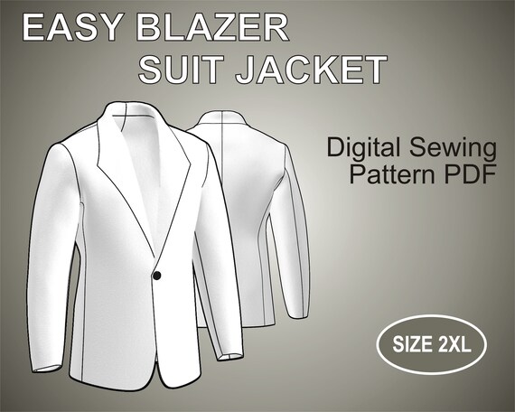 Size 2XL US46 Unconstructed Blazer Easy Suit Jacket for Men - Etsy