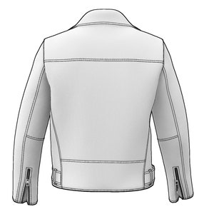 Taille S Blouson motard emblématique pour homme Blouson moto double motard avec fermeture éclair asymétrique Patron de couture numérique PDF image 5
