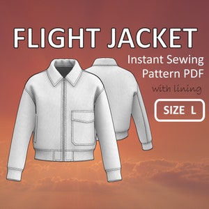 Size M - Flight Jacket for Men Aviator Jacket With Front