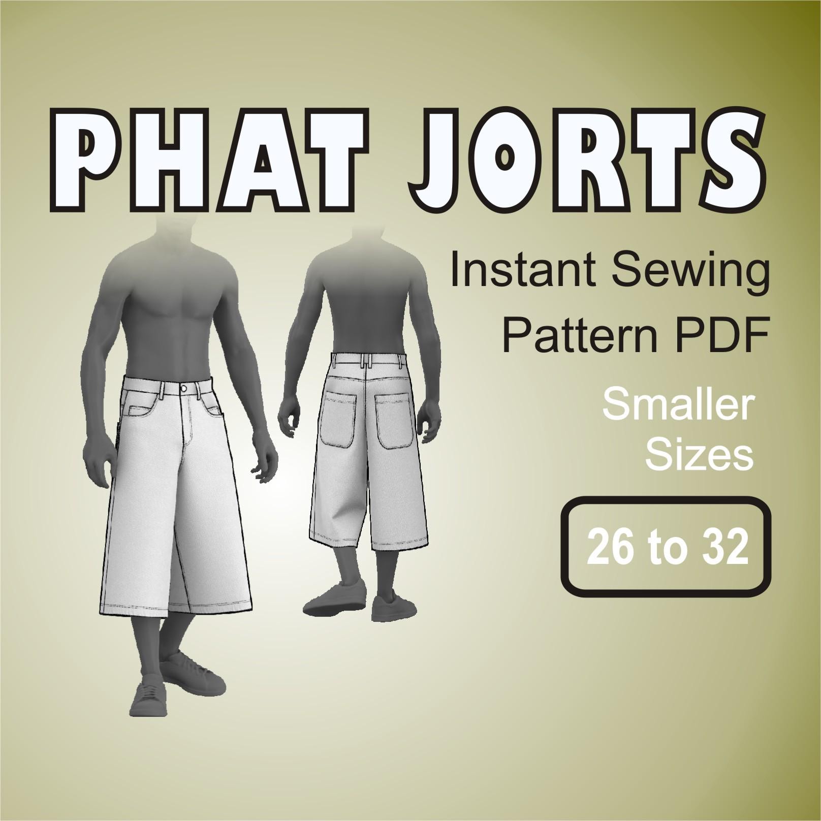 Phat Jorts Baggy Bermudas Oversized Wide Leg Skater Short Jeans