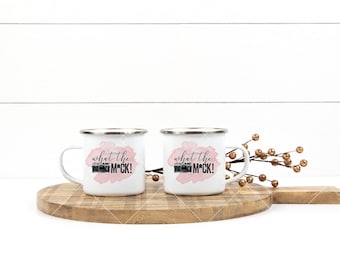 Maqueta de taza de campamento, maqueta de taza de campamento, taza de campamento, taza rústica, fotografía con estilo, sublimación, maqueta de taza, taza doble, dos tazas de esmalte, mockup de dos tazas de esmalte