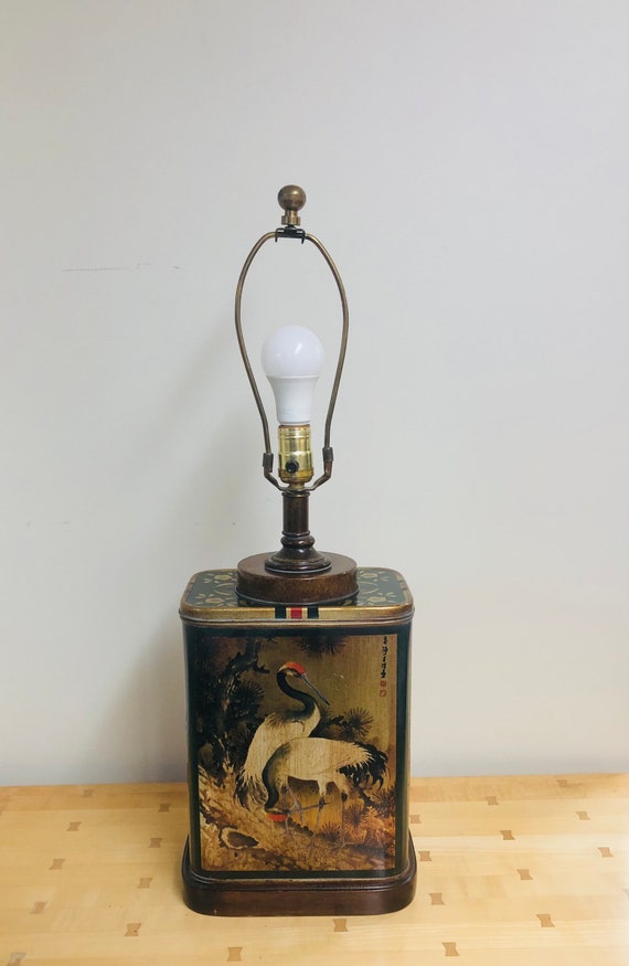 Vintage Frederick Cooper Asian Theme Tin Lamp -  Canada