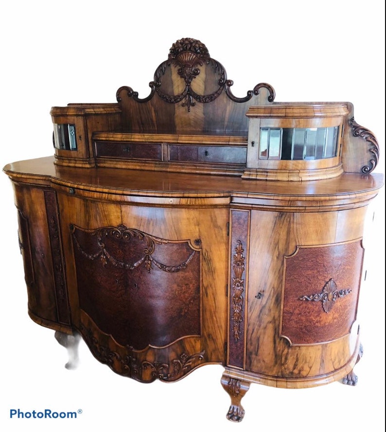 Antique Extremely Elaborate German Buffet Sideboard Etsy
