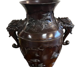 Antique Japanese Style Bronze Vase