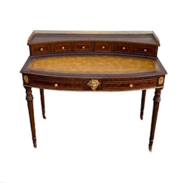 Leather Inlay Desk Etsy