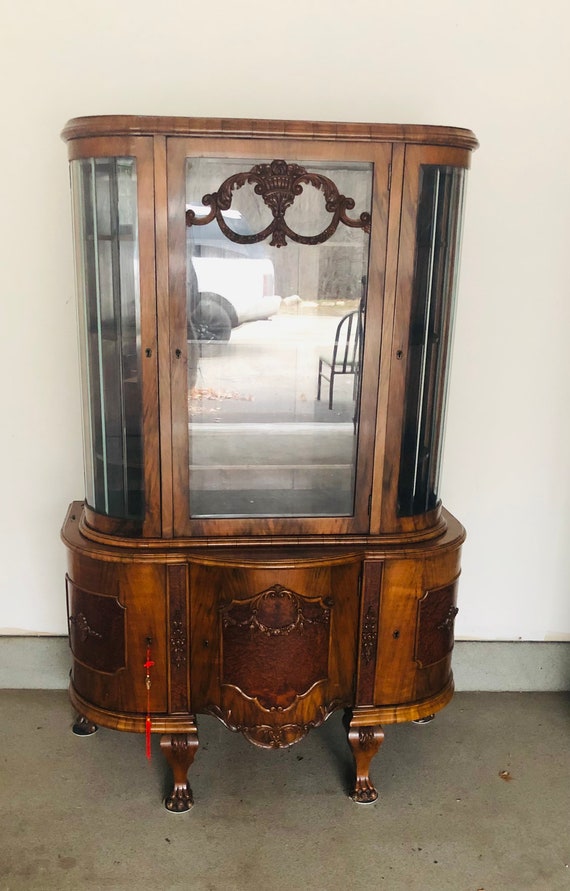 Antique German China Cabinet Etsy UK