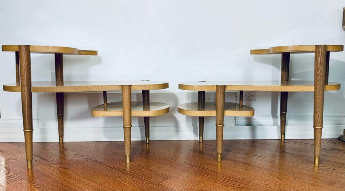 MCM biomorphic three tier side tables Etsy