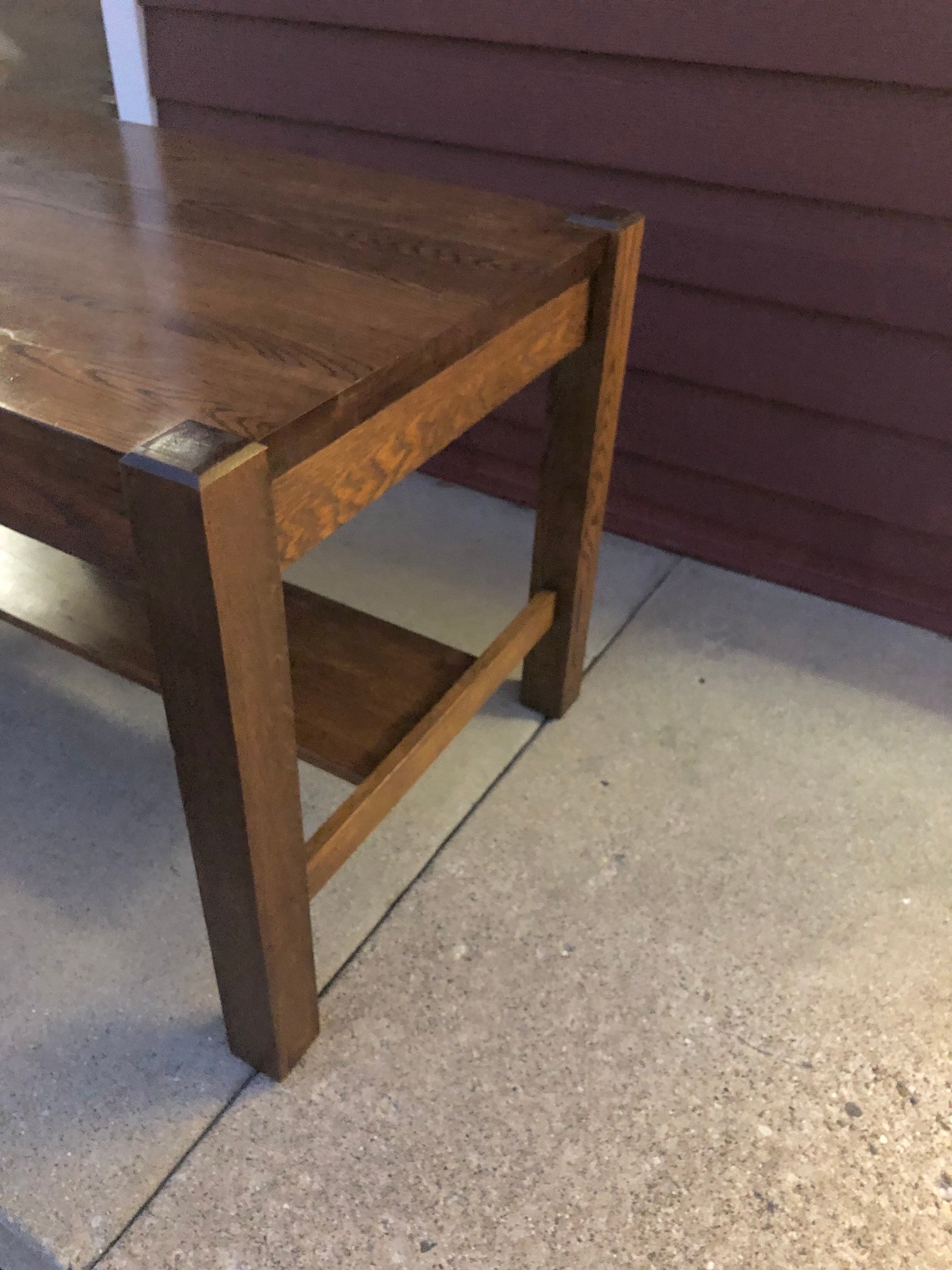 Antique Stickley Style Quarter Sawn Oak Desk With One Drawer Etsy