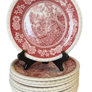 アンティーク　Villeroy & Boch Rusticana プレート Villeroy & Boch RUSTICANA RED Transferware 4pc Place Setting