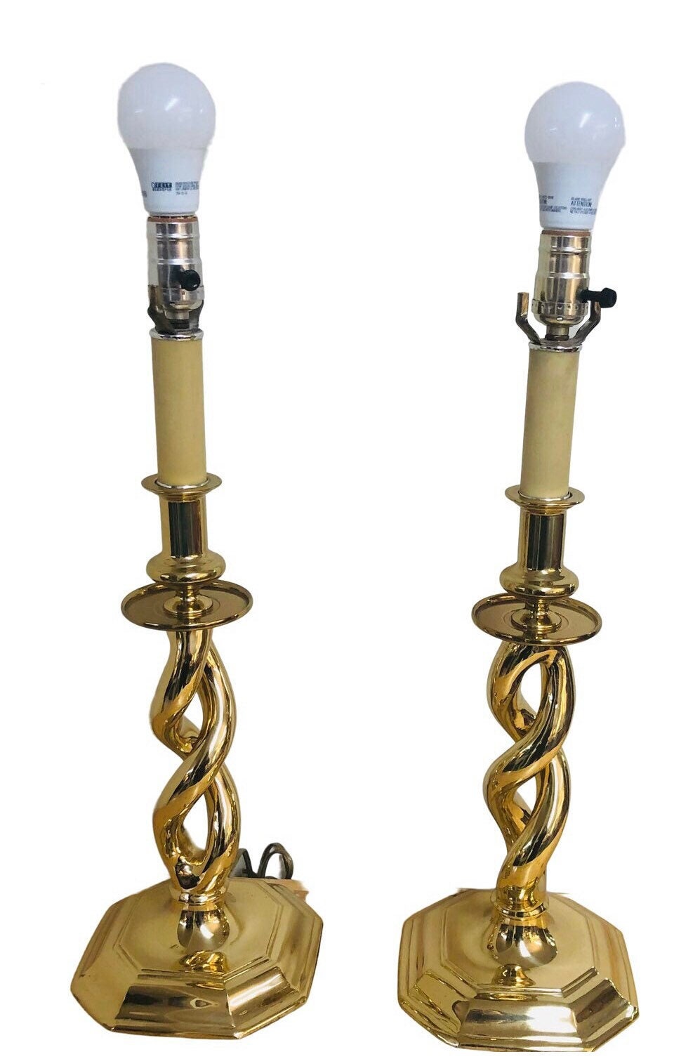 A Pair of Vintage Baldwin Twist Brass Lamps - Etsy, image size:960x1508