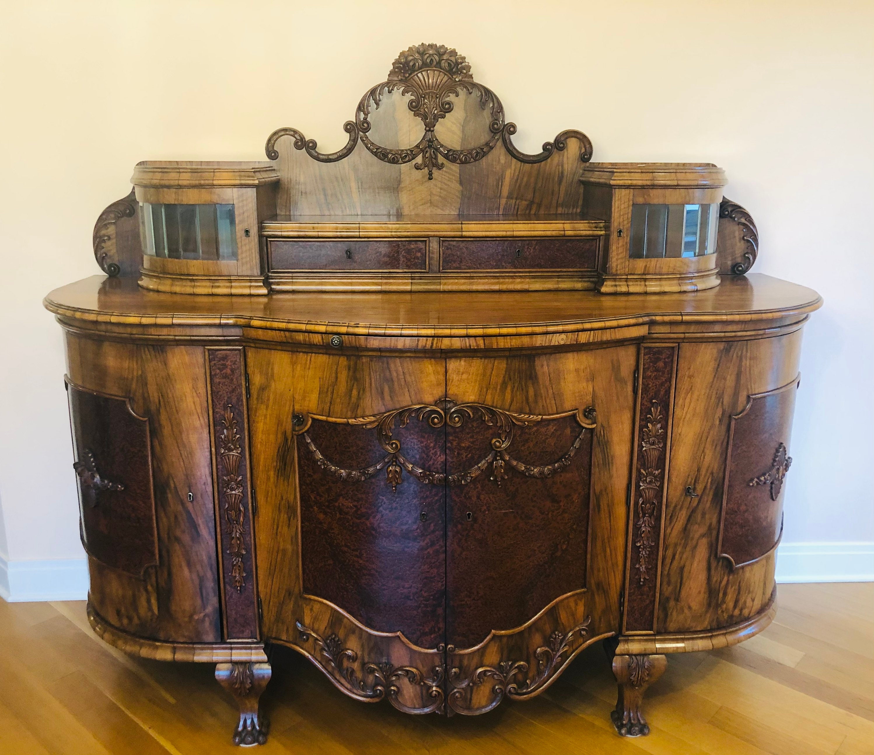 Antique Extremely Elaborate German Buffet Sideboard Etsy