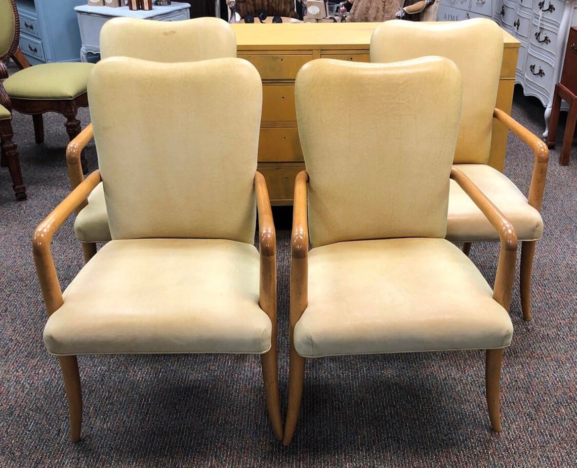 Vintage Leather Baker Furniture Chairs by Milling Road Etsy