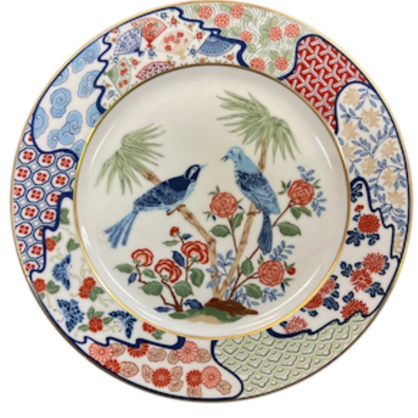 Mikado Taste Seller By Sigma Plate Blue Birds With Gold Trim 10”