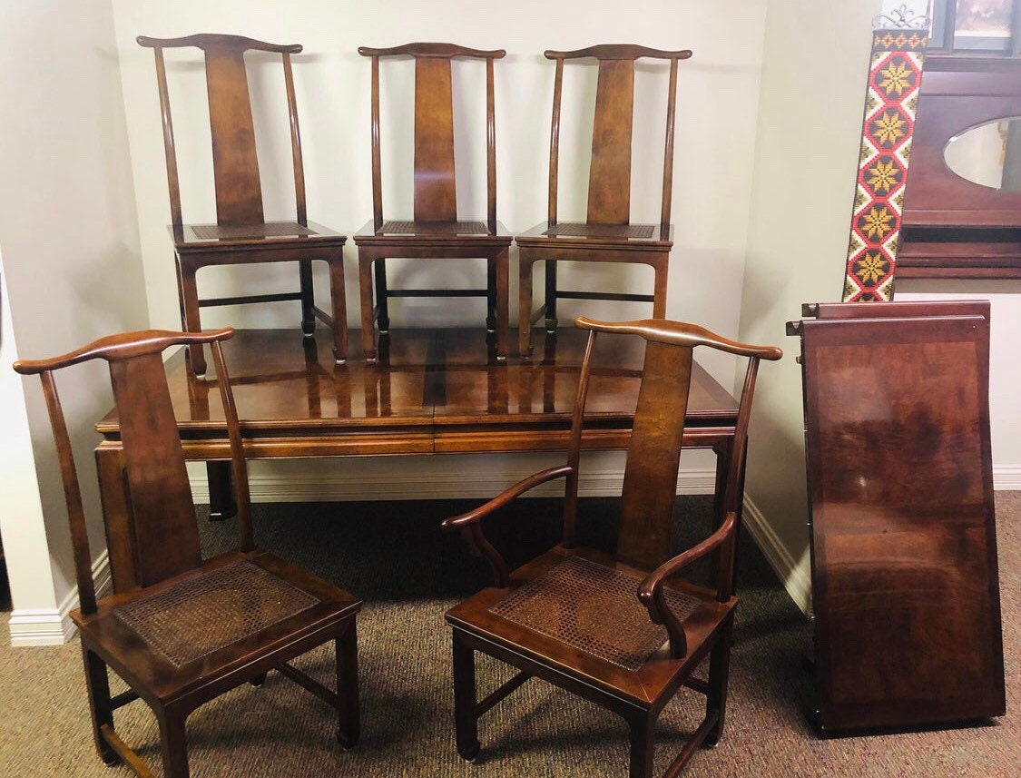 Vintage Henredon Folio Collection Dining Table and 5 Chairs Etsy