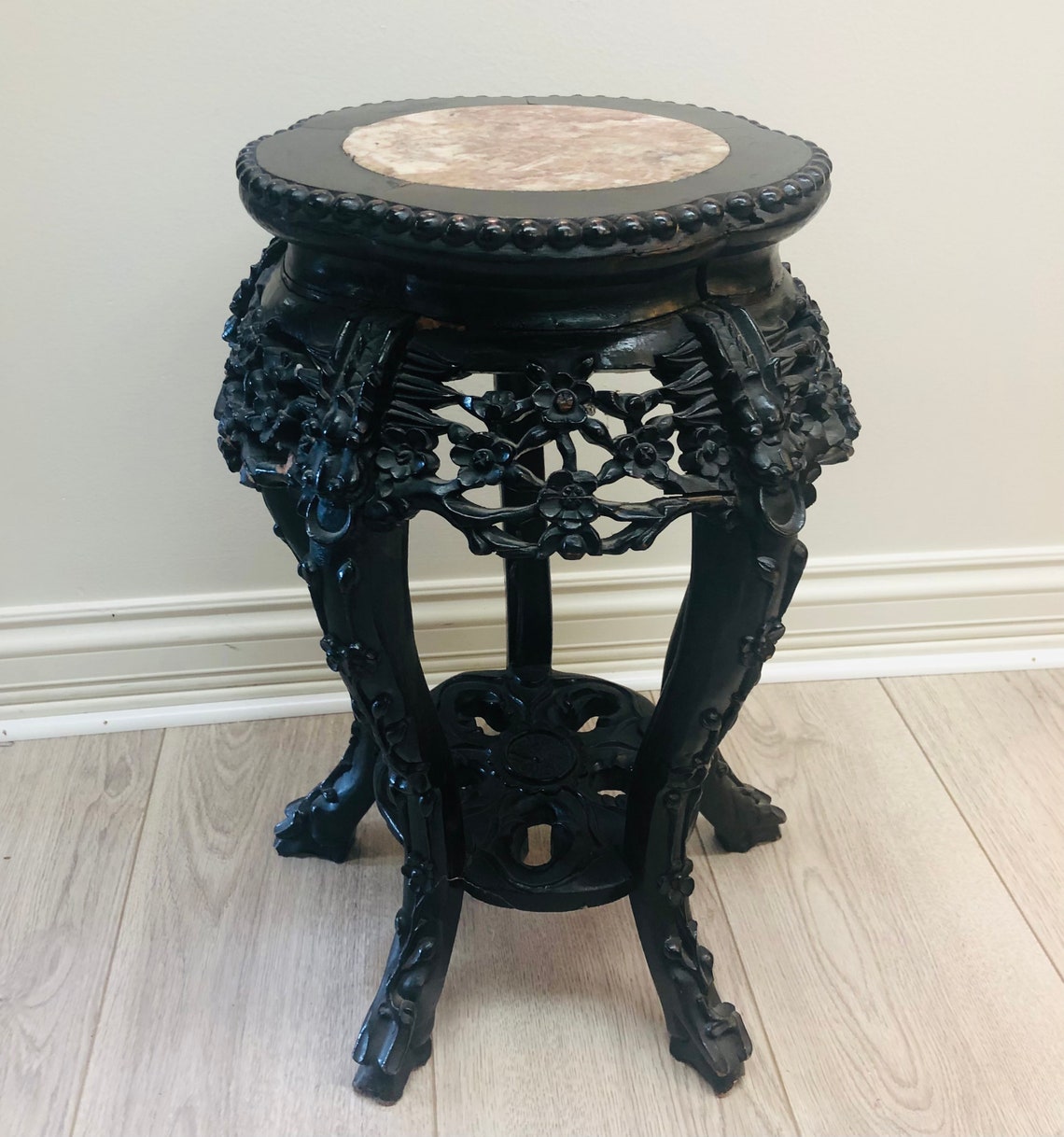 Small Antique Rosewood Asian Side Table Plant Stand. Etsy