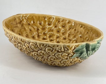 Bordallo Pinheiro Portugal Majolica Pineapple Oval Serving Bowl Vintage Tiki