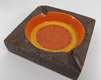 Bitossi Italy Posacenere in gres porcellanato Fiore astratto arancione Rosenthal Netter