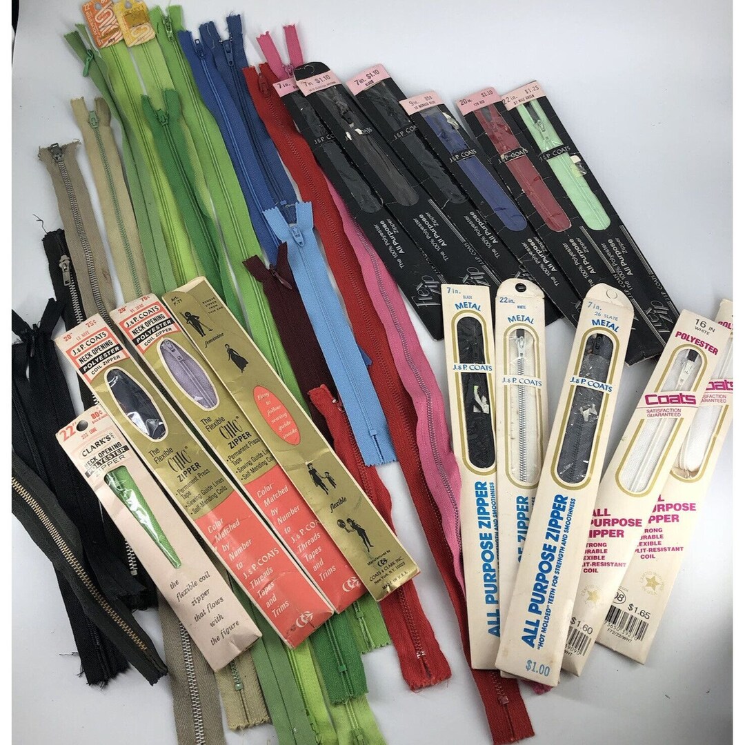 Vintage NOS Coats and Clark Zippers Used Scoville Robin Talon Etsy