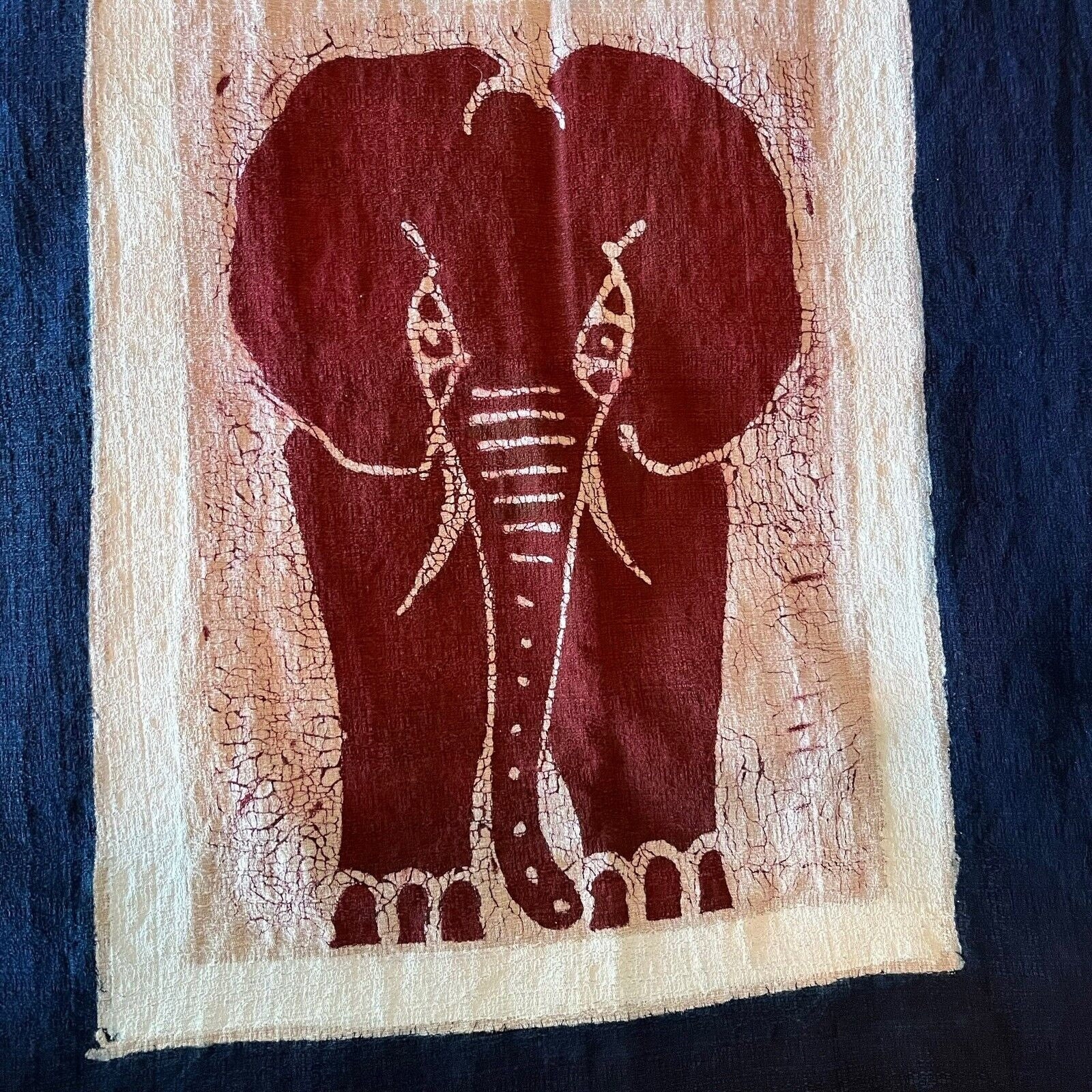 African Mud Cloth Tapestry Wall Hanging Table Runner Blue Red Tribal