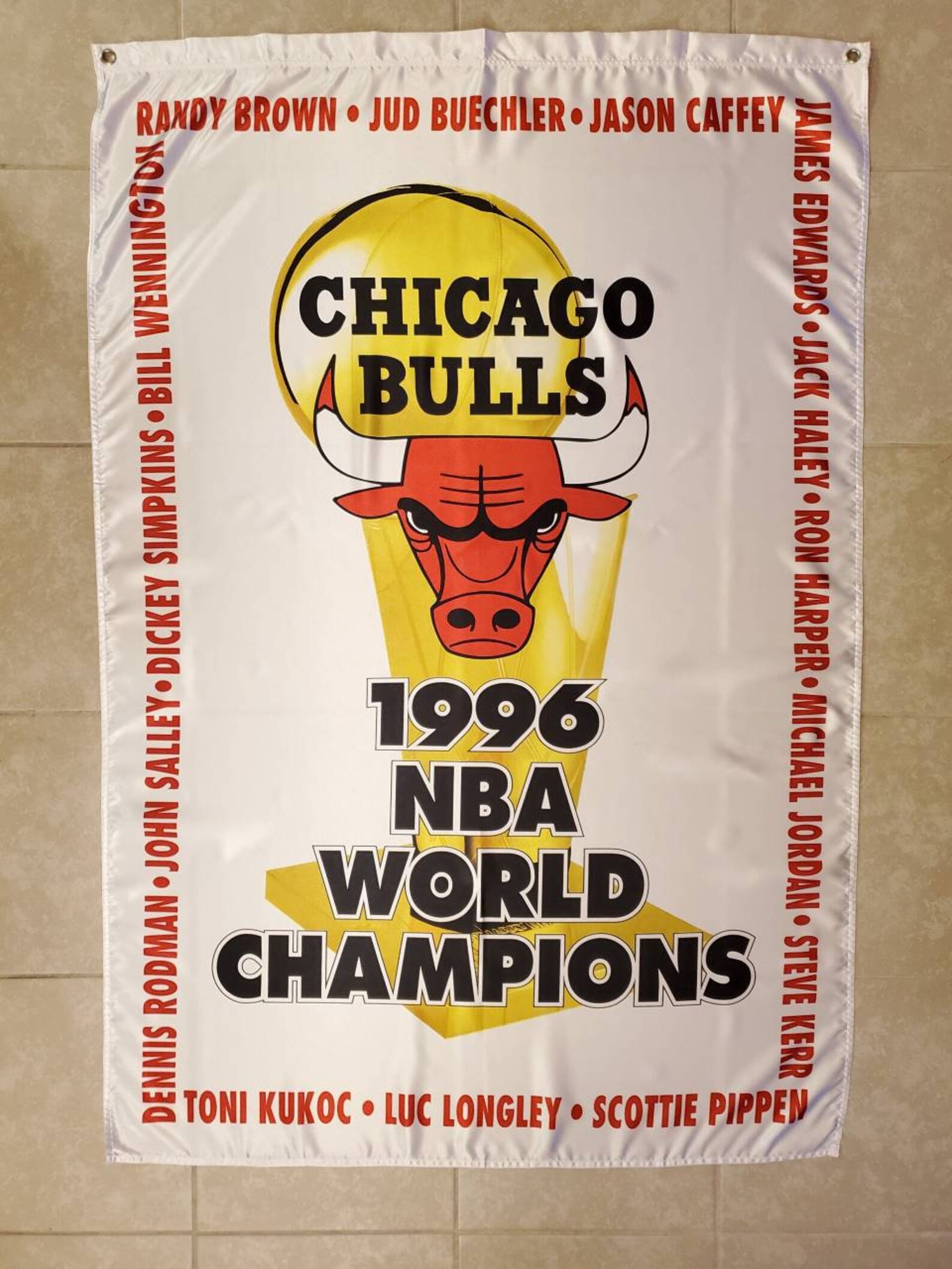 1996 Campeón Mundial de la NBA Chicago Bulls Banner Etsy