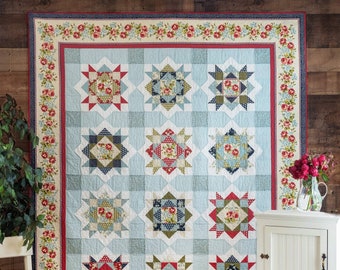 Scrappy Enchanted Garden Quilt Pattern: Twin Size (PDF Digital Download)