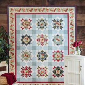 Scrappy Enchanted Garden Quilt Pattern: Twin Size (PDF Digital Download)