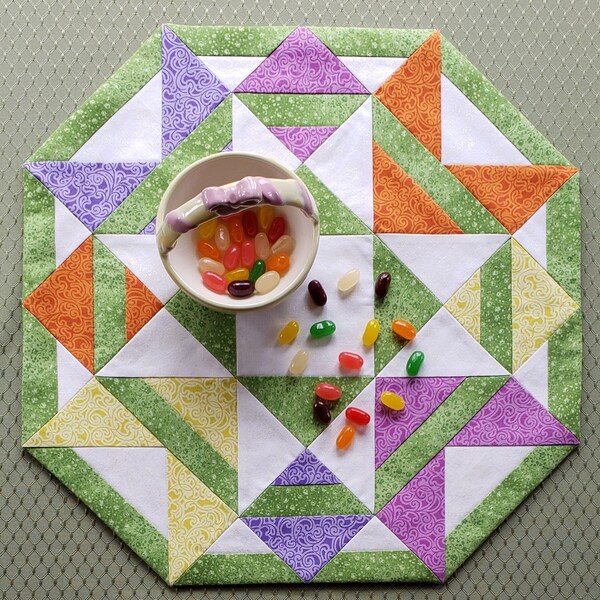 Spring and Easter Holiday Octagon, Table Topper, Table Runner, PDF Quilt Pattern