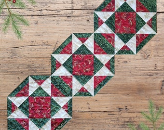 Świąteczny bieżnik na stół, wzór w formacie PDF do pobrania, gwiazdy patriotyczne