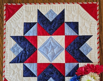 Square Table Topper, Wall Quilt, PDF Digital Download Quilt Pattern, Majestic Super Star