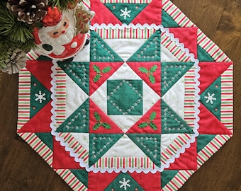 Octagon Table Topper Quilt Pattern: Spiced Pumpkin Pie Design (PDF Digital Download)