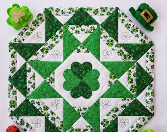 St Patricks Day Table Topper Quilt Pattern, PDF Download, Candy Hearts Table Topper Pattern